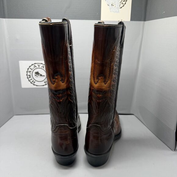 Vintage Wrangler Phoenix Cowboy Boots Mens 8.5D Brown Leather Western Made USA main image 14